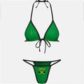 Biquíni dividido com estampa da bandeira da Jamaica 2024, traje de banho quente, roupa de verão para praia, verde e amarelo.